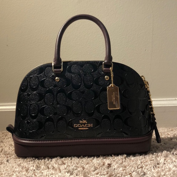 Coach Satchel black oxblood (SG DBSD PTN MIN SIER) - Picture 1 of 8